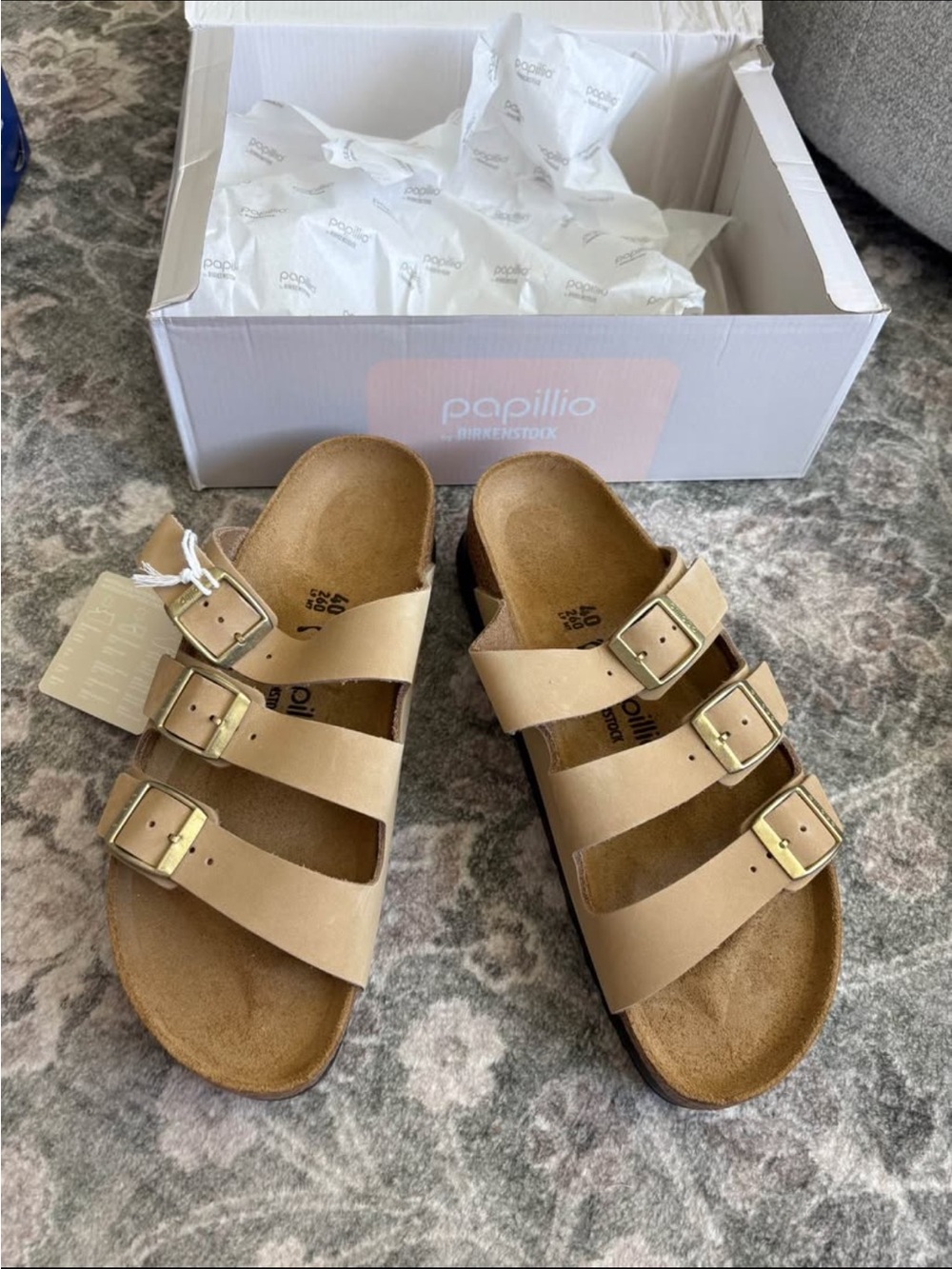 Birkenstock Tan Triple Buckle Sandal